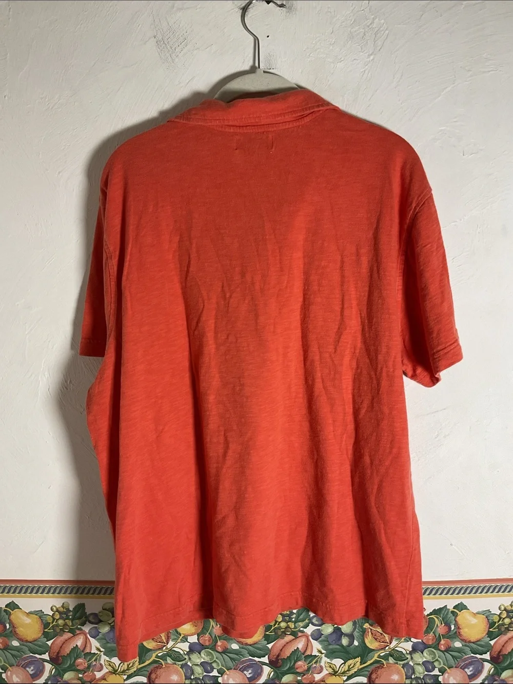Banana Republic Men's Orange Slub Polo Shirt Sz XL 2 Pocket Short Sleeve Cotton